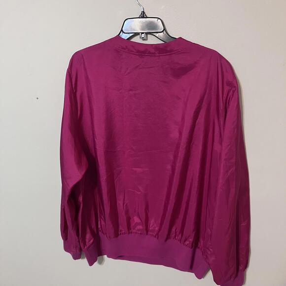 Josephine Vibrant Fuchsia Button-Up Silky Lightweight Women's Blouse 3X - Picture 4 of 4